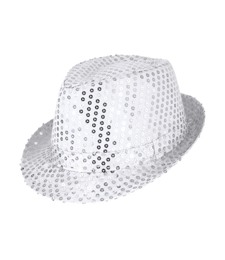 PartyPal Hoed zilver | Pailletten