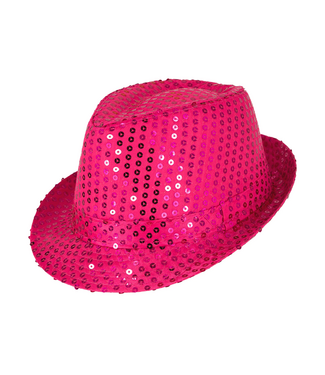 PartyPal Hoed roze | Pailletten