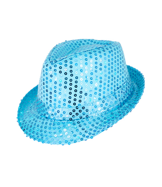 PartyPal Hoed lichtblauw | Pailletten