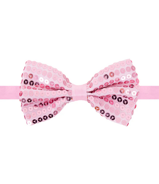 PartyPal Vlinderstrik lichtroze | Pailletten