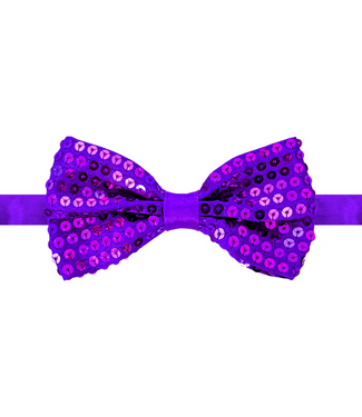 PartyPal Vlinderstrik paars | Pailletten