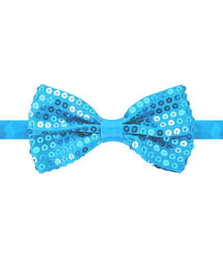 PartyPal Vlinderstrik lichtblauw | Pailletten