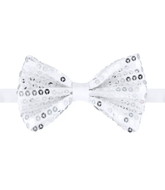 PartyPal Vlinderstrik zilver | Pailletten