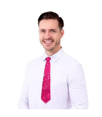 PartyPal Stropdas roze | Pailletten