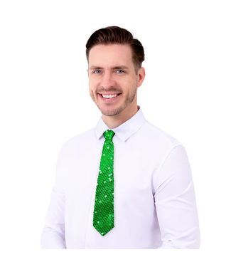 PartyPal Stropdas groen | Pailletten