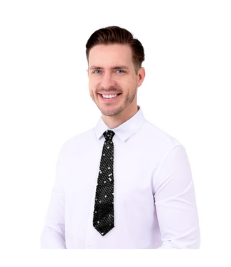 PartyPal Stropdas zwart | Pailletten