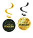 Fiesta Pensioen swirls | Zwart/goud | 4 stuks
