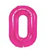 Cijferballon 0 | Roze | 100 cm