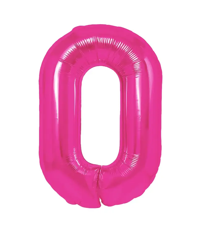 Cijferballon 0 | Roze | 100 cm