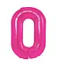 Cijferballon 0 | Roze | 100 cm