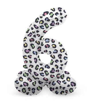 Folat OUTLET Cijferballon 6 | Bright Panther | Staand | 41 cm