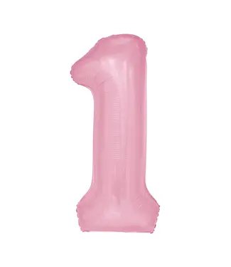 PartyPal Cijferballon 1 | Roze | 100 cm