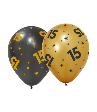 Globos Ballonnen 15 jaar | 6 stuks | Golden Celebrations