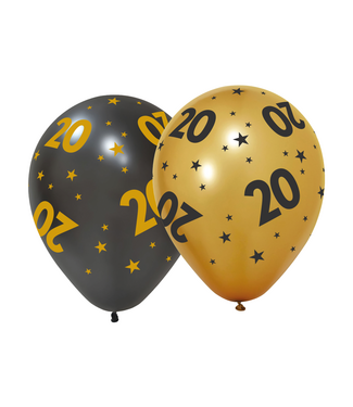 Globos Ballonnen 20 jaar | 6 stuks | Golden Celebrations