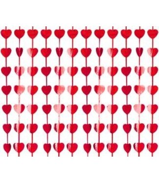 GoDan Backdrop hartjes metallic rood | 100 x 200 cm