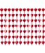 Backdrop hartjes metallic rood | 100 x 200 cm