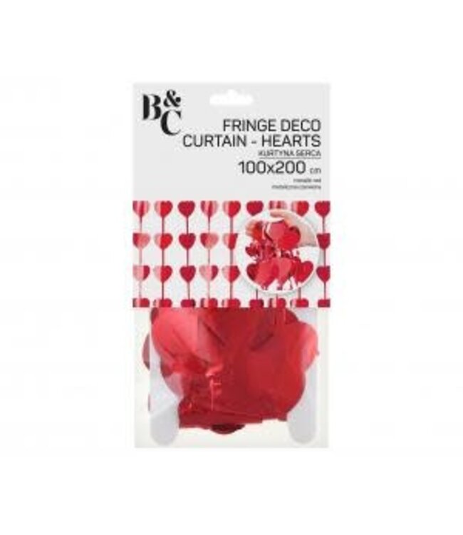 Backdrop hartjes metallic rood | 100 x 200 cm