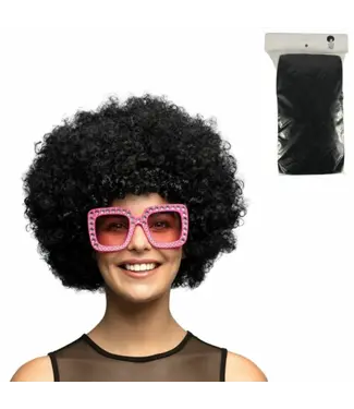 Meekes Pruik afro zwart