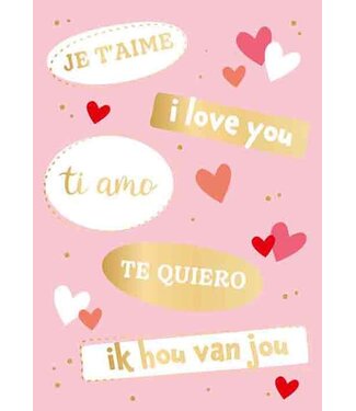 Artige Wenskaart I love you - Ti amo