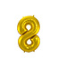 Cijferballon 8 goud | 86 cm