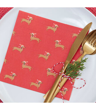 Riethmueller Servet  Rood | Vrolijke Teckel