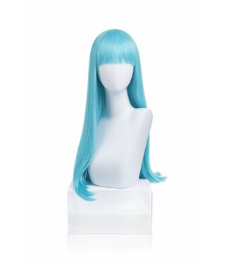 Pruik lichtblauw/turquoise | Lang pony