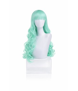 TopTen Pruik turquoise lang krul pony