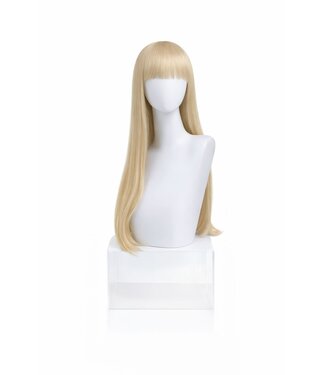 Pruik lang blond stijl pony