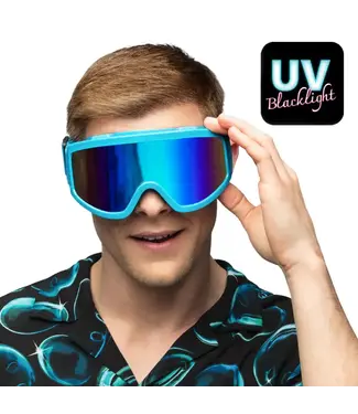 Party Skibril NEON blauw