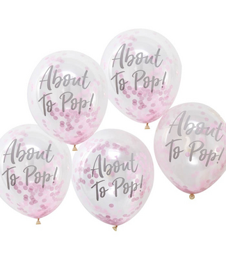 Ginger Ray OUTLET Confettiballonnen roze - About to pop!