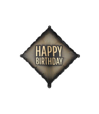 PartyDeco Folieballon "Happy birthday" | 46 x 46 cm