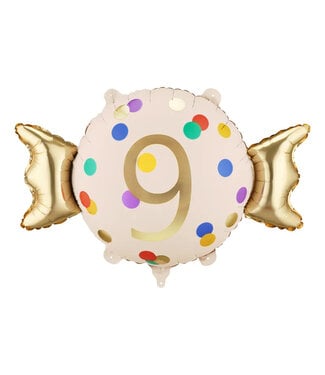 PartyDeco Folieballon snoepje 9 | 61 x 37 cm