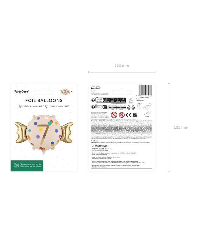 Folieballon snoepje 7 | 61 x 37 cm