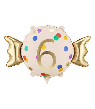 PartyDeco Folieballon snoepje 6 | 61 x 37 cm