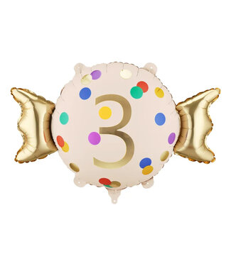 PartyDeco Folieballon snoepje 3 | 61 x 37 cm