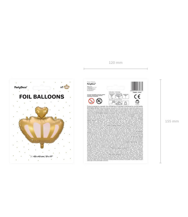 Folieballon kroon | 52 x 42 cm