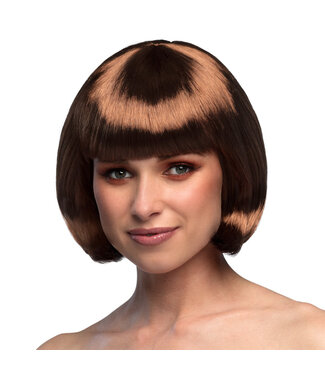 Pruik boblijn / cabaret bruin