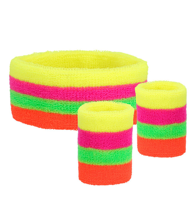 Set 3 zweetbandjes neon UV Blacklight