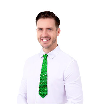 PartyPal Stropdas groen | Pailletten