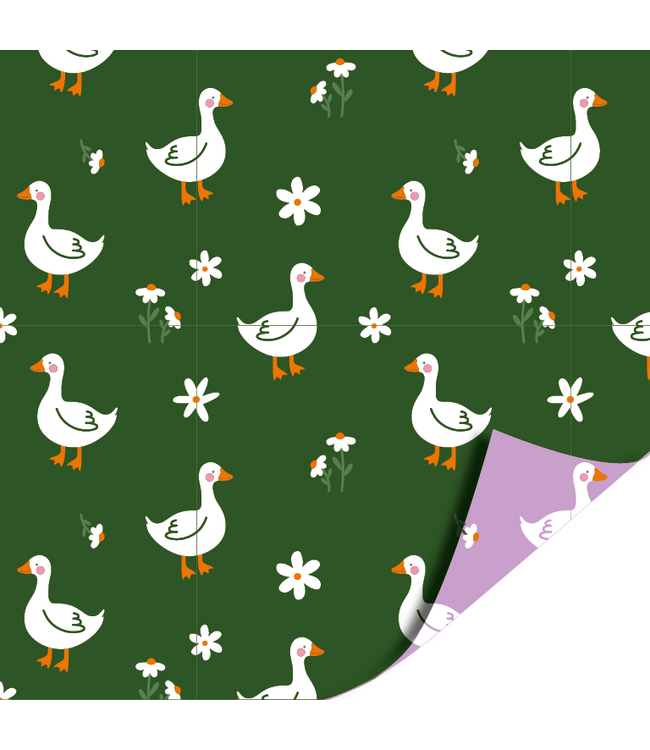 Cadeaupapier Little Goose | 70x200cm | Dubbelzijdig