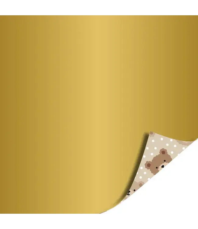 Cadeaupapier Little bear beige | 70x200cm | Dubbelzijdig