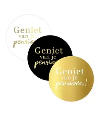 KP Stickers Geniet van je pensioen | 20 stuks | 4cm