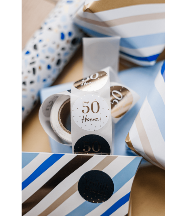 Stickers 50 hoera! | 20 stuks | 4cm