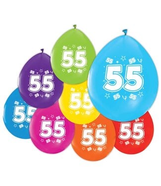 Globos Ballonnen 55 jaar | 8 stuks | Feest!