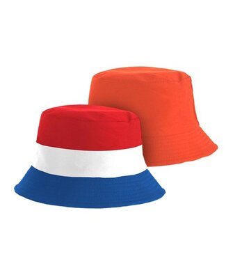 Bucket hoed Oranje / Rood/wit/blauw Omkeerbaar