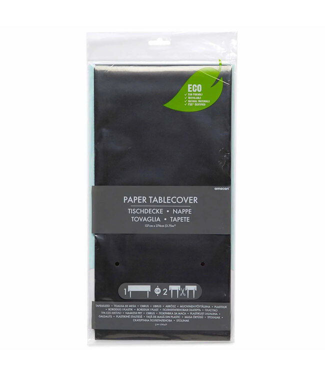 Tafelkleed zwart ECO | 137 x 274 cm