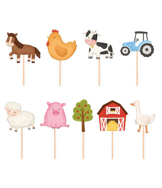 PartyPal Toppers boerderij | 9 stuks