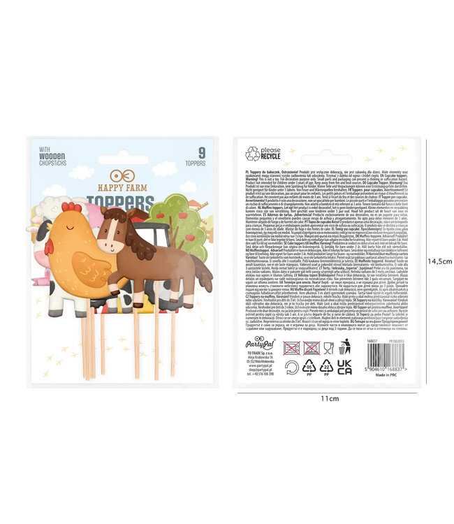 Toppers boerderij | 9 stuks