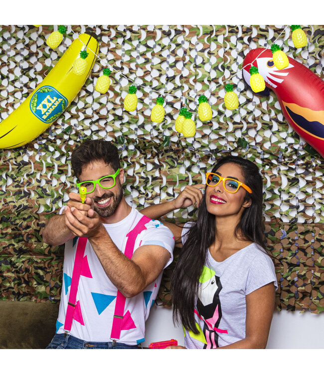 Party bril neon oranje