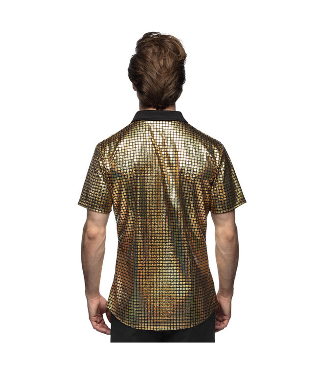 Shirt Disco diamond goud | Maat L